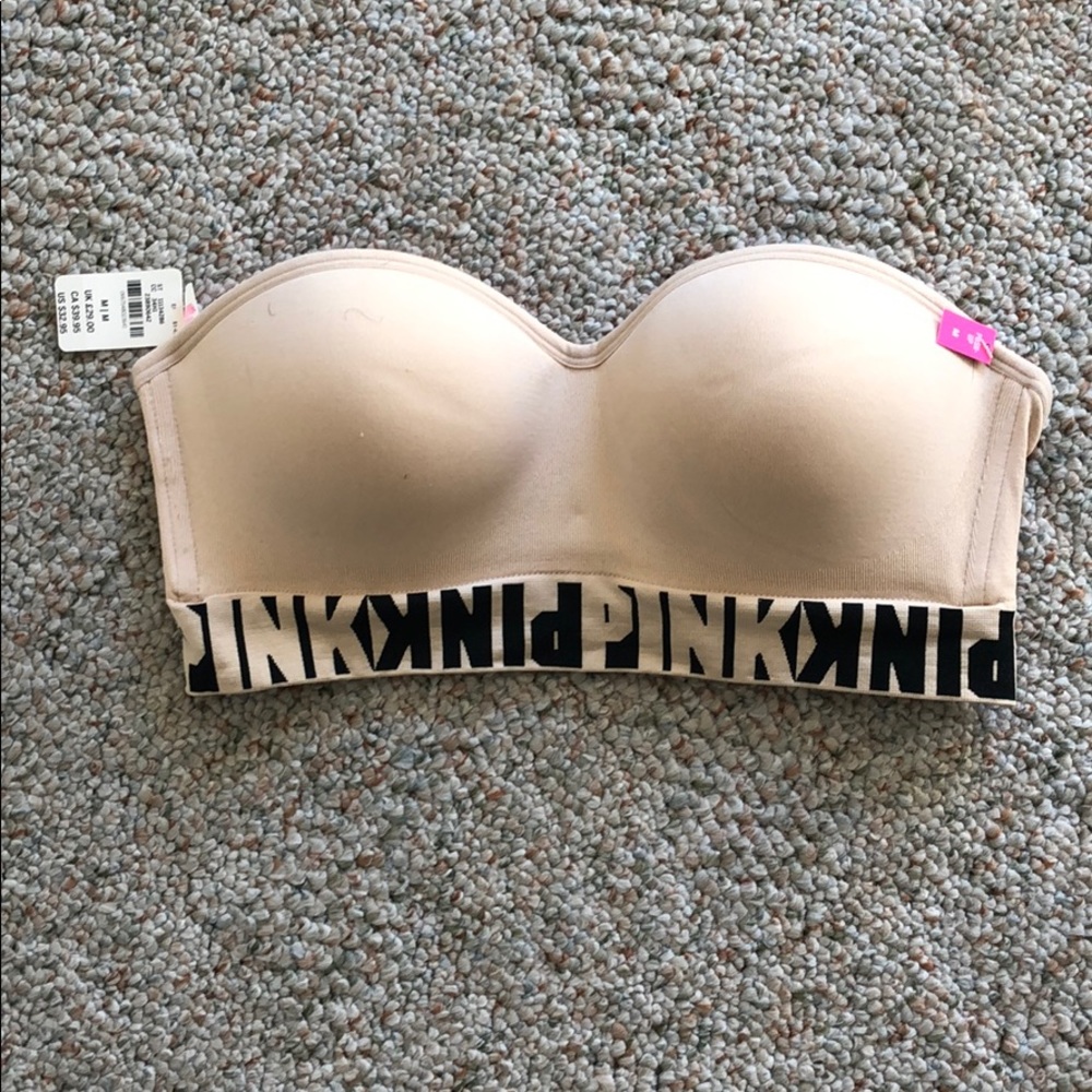 Bandeau Style Victorias Secret Pink Strapless Bra